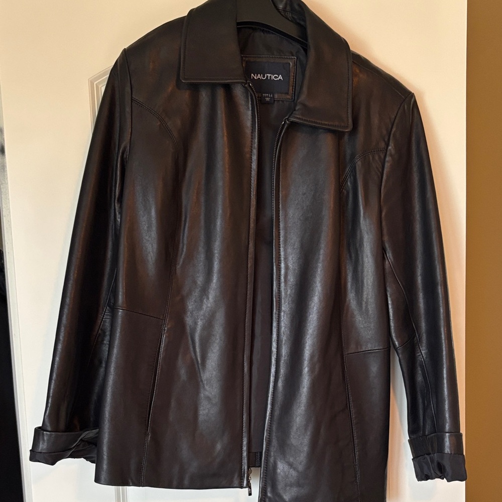EUC Nautica Women’s Leather Jacket Size L